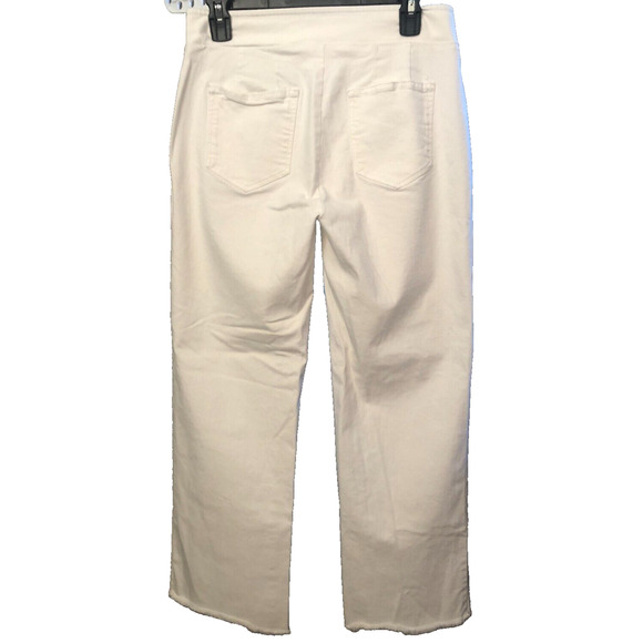 Loft Summer White High Rise Stretch Straight Bootcut Cutoff Jeans Reg Size 4 - Picture 4 of 5